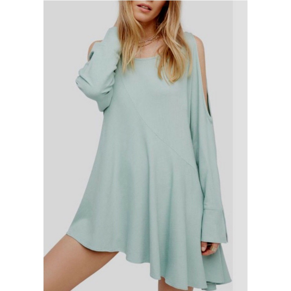 Mint green cold shoulder top/dress